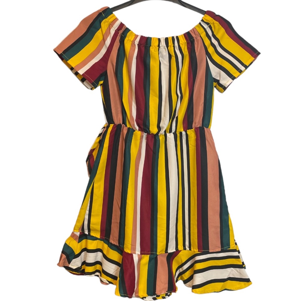 Stylehouse Multi Color Stripes Ruffled Mini Dress - Picture 2 of 9